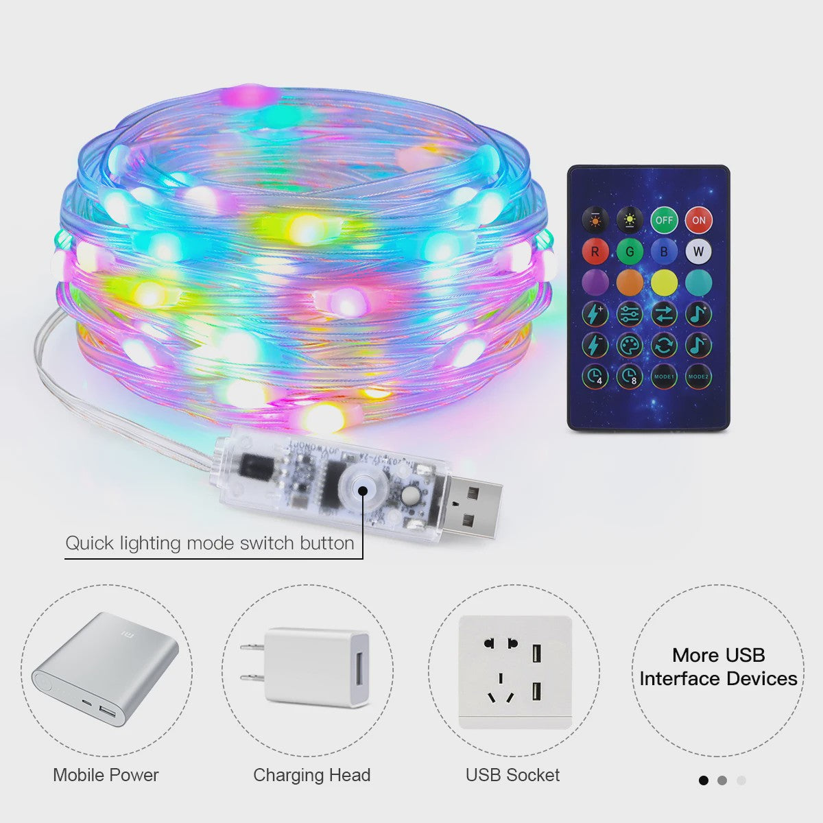 Slimme LED Kerstverlichting met Afstandsbediening & Bluetooth - USB Feestverlichting voor Binnen & Buiten
