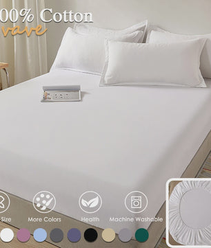 100% Katoenen Hoeslaken met Elastische Banden - Anti-slip en Verstelbaar voor Diverse Bedden