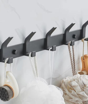 Moderne Zwarte Aluminium Wandhaken - Ophangrek voor Handdoeken, Jassen en Meer