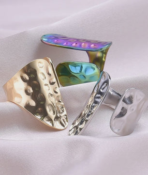 Unieke Dames Ringen van RVS - Vintage Stijl, Waterdicht & Textuur