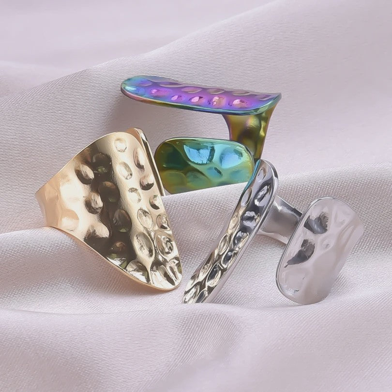 Unieke Dames Ringen van RVS - Vintage Stijl, Waterdicht & Textuur