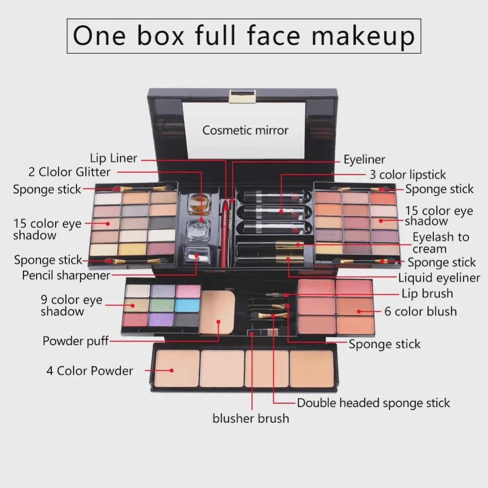Professionele Make-up Set: Uitgebreid Palet met Oogschaduw, Foundation, Blush en meer - Complete Cosmetica Koffer