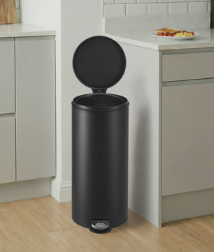 Songmics Keukenprullenbak 30L met Deksel en Soft Close - Zwart