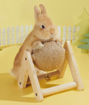 Interactieve Sisal Hemp Krab- en Speelbal voor Konijnen