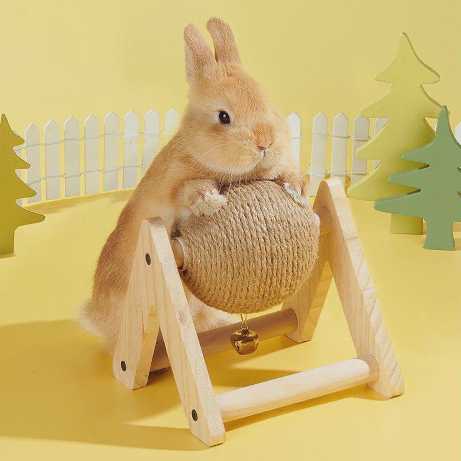 Interactieve Sisal Hemp Krab- en Speelbal voor Konijnen