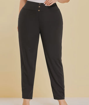 Dames Plus Size Gebreide Pantalon met Split - Comfortabel & Stijlvol voor Herfst/Winter