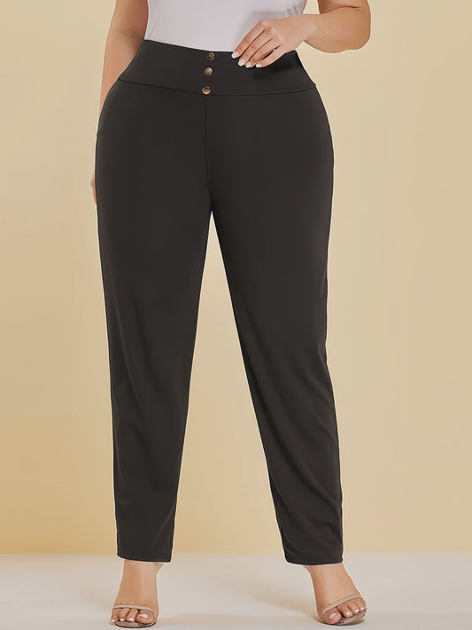 Dames Plus Size Gebreide Pantalon met Split - Comfortabel & Stijlvol voor Herfst/Winter
