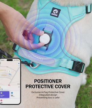 Honden Tuigje met AirTag Houder - Anti-Trek, Reflecterend & Waterdicht Vest voor Kleine/Middelgrote Honden