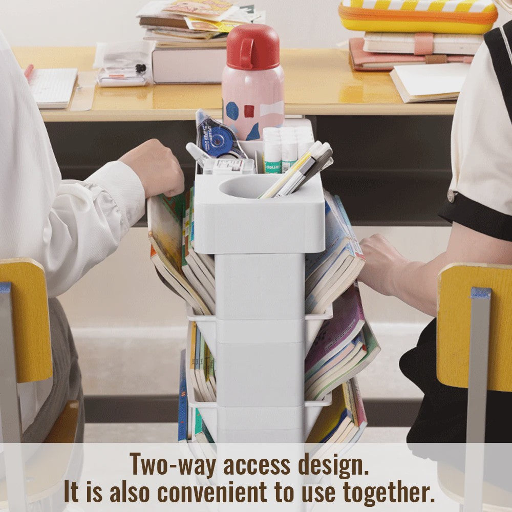 Verrijdbare Opbergtrolley met 5 Lagen - Multifunctioneel Bureau en Boekenkast Organizer