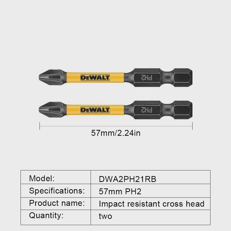 DEWALT PH2 57mm Impact Schroefbits - Set van 2, 5 of 10 stuks