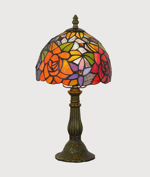 Stijlvolle Tiffany Tafellamp met Glas-in-Lood - Sfeervolle Leeslamp voor Woonkamer, Slaapkamer of Kantoor
