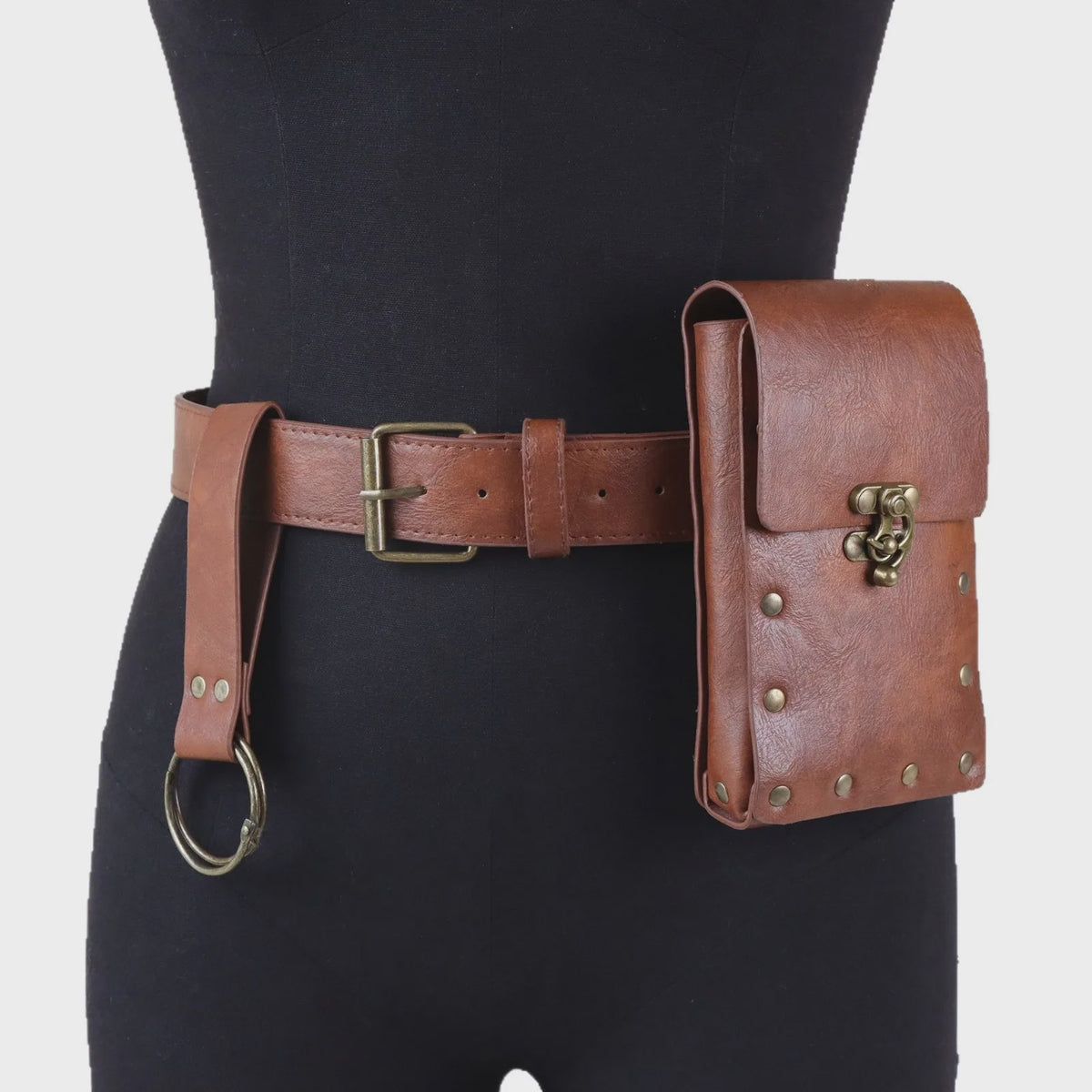 Steampunk Middeleeuwse Lederen Telefoon Portemonnee Tas met Riem - Cosplay Accessoire