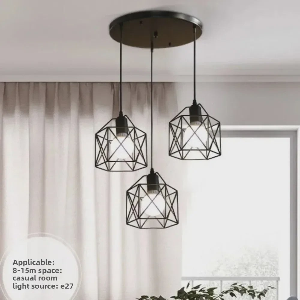 Industriële Vintage Hanglamp LED - Metalen Kooi Design voor Keuken, Woonkamer