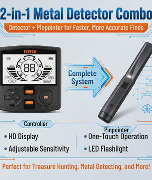 SUNPOW Professionele Metaaldetector Kit met Pinpointer - Waterdicht & Hoge Precisie