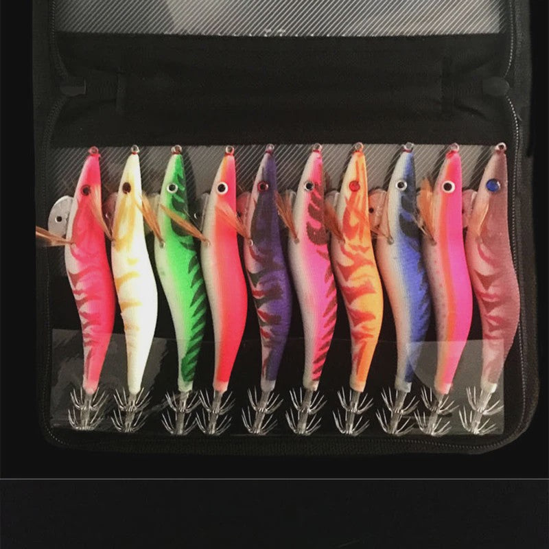 10-delige Set Lichtgevende Inktvis Aas Jig Lures met 3D Ogen - 3.5# 19.5g