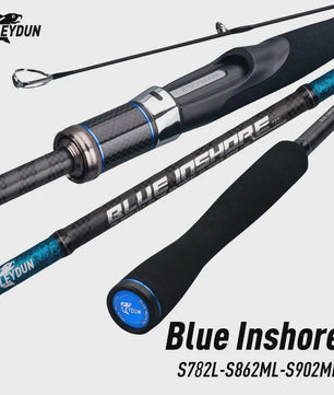 Blue Inshore Spinhengels - Zoutwater Vissen, Licht & Snel, 2-delig