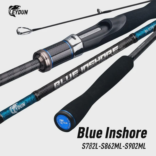Blue Inshore Spinhengels - Zoutwater Vissen, Licht & Snel, 2-delig