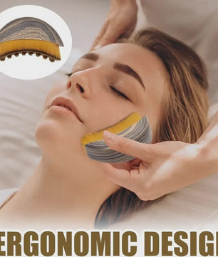 Gezichtsborstel & Houten Meridian Massage Kam: Lymfatische Drainage & Kaaklijn Sculpting