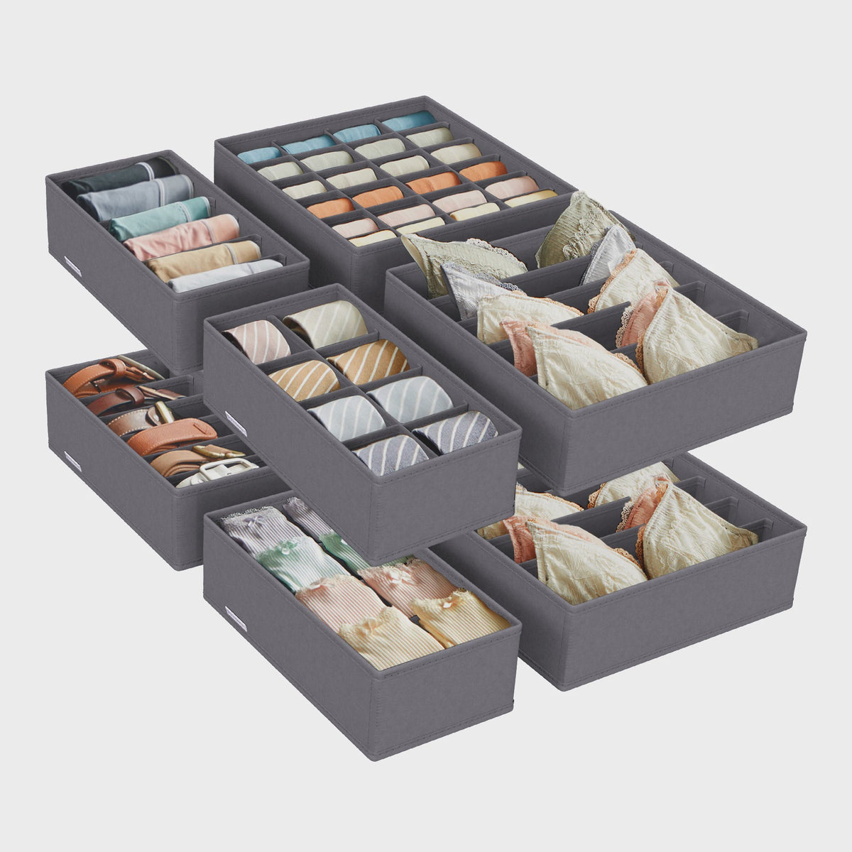 Set van 8 Opvouwbare Lade-Organizers voor Ondergoed, Sokken en Accessoires