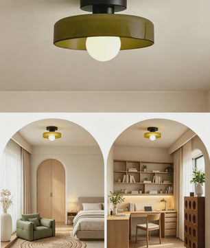 Nordic Vintage Glazen Plafondlamp / Wandlamp 25cm - Stijlvolle Verlichting voor Hal, Woonkamer & Slaapkamer