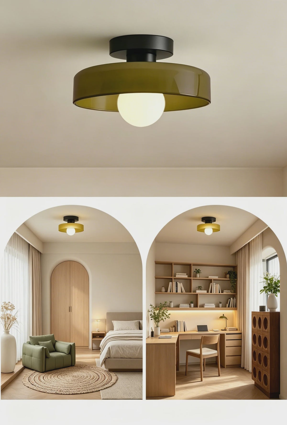 Nordic Vintage Glazen Plafondlamp / Wandlamp 25cm - Stijlvolle Verlichting voor Hal, Woonkamer & Slaapkamer