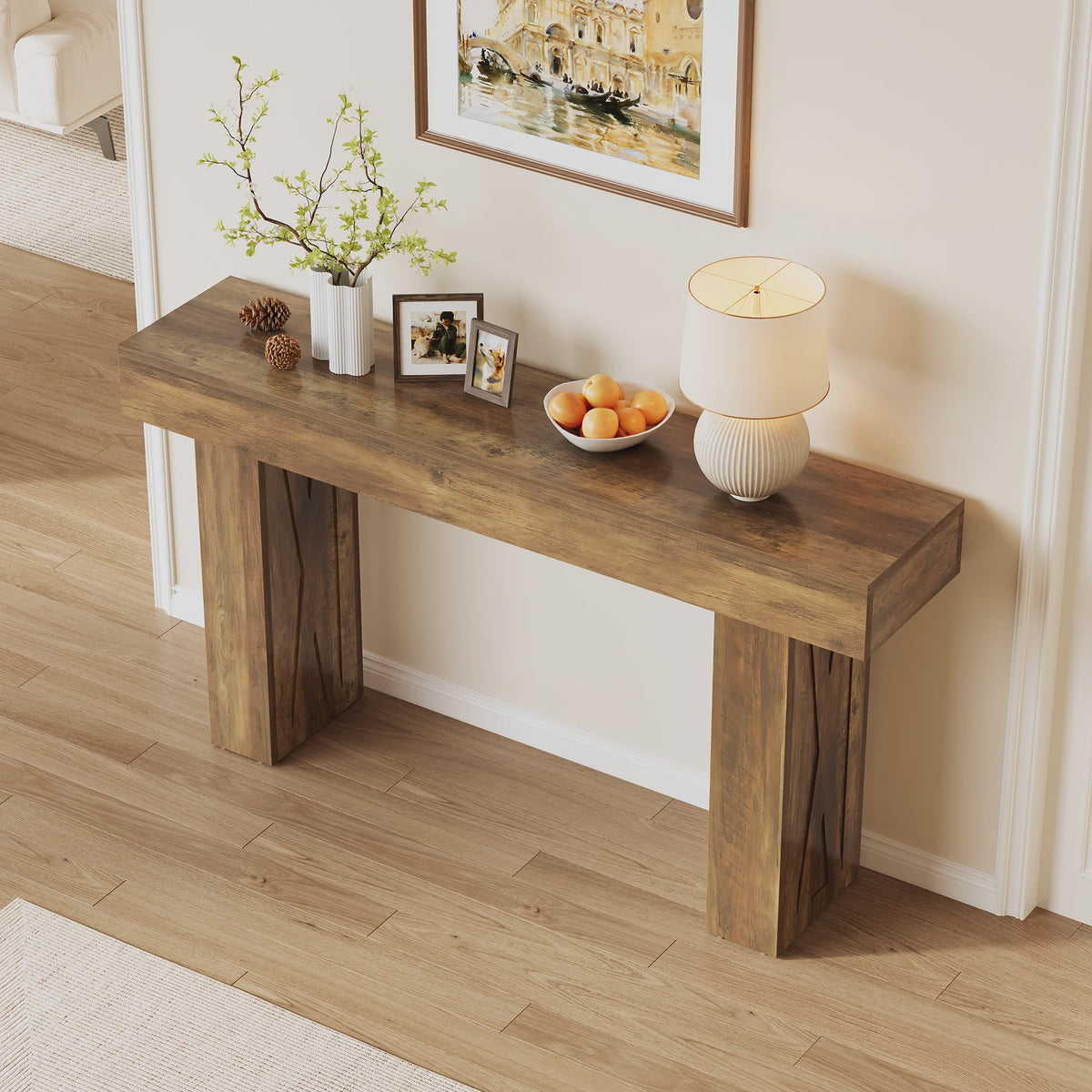 Tribesigns 160 cm Smalle Console Tafel - Moderne Banktafel voor Hal, Entree, Woonkamer, Slaapkamer, Kantoor