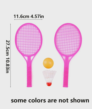 Mini Plastic Badminton & Tafeltennis Set - 4 Paddles, 2 Ballen