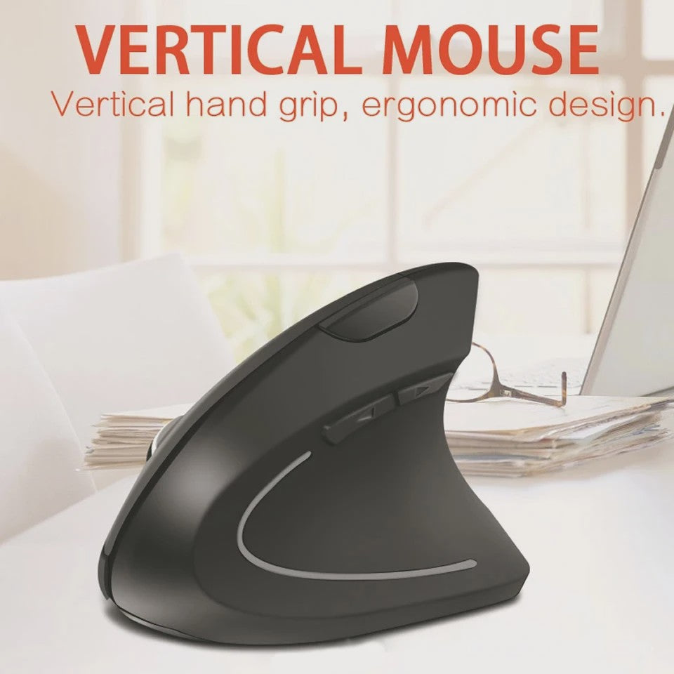 Ergonomische Verticale Draadloze Muis - Oplaadbaar & Draagbaar voor PC/Laptop
