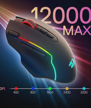 Redragon M810 MAX Gaming Muis: 3-Mode Draadloos, 12000 DPI, RGB, 8 Macro Knoppen