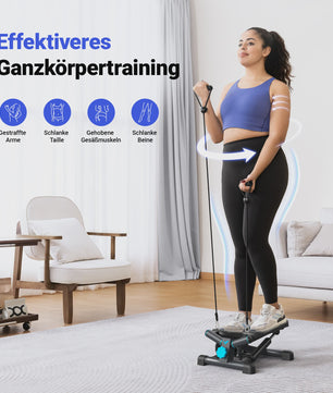 MERACH Mini Stepper met Weerstandsbanden - Twist Stair Climber voor Full Body Workout Thuis (max 150kg)