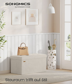 SONGMICS Opbergbank met Deksel - Velvet Zetel & Opbergruimte 76x38x38 cm