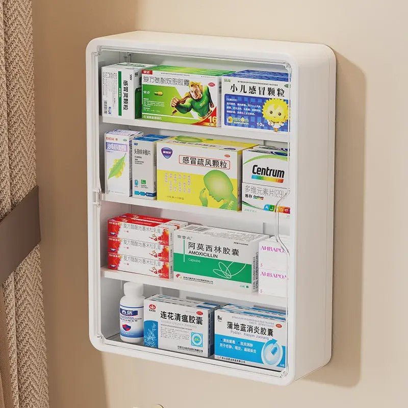 Wandmontage Medicijnkast Organizer - Transparant, Grote Capaciteit Medicijnopslag