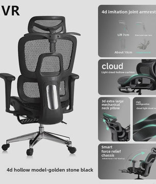Ergonomische Bureaustoel Mesh - Verstelbaar met Lendesteun & Voetensteun - Comfortabel voor Kantoor & Gaming