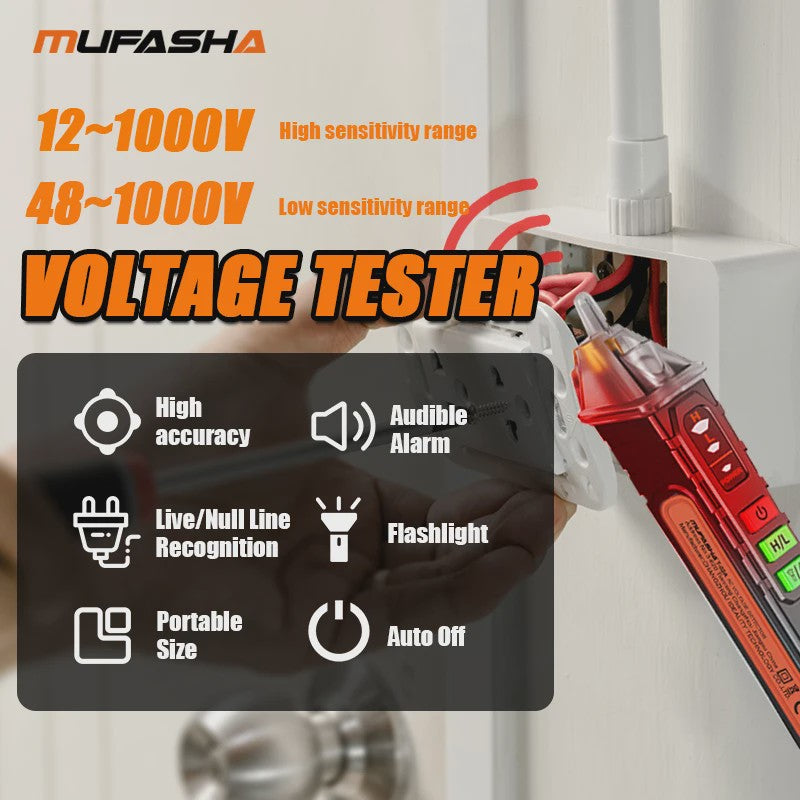 Contactloze Spanningsdetector Pen 12-1000V - AC Spanning Tester & Breukpuntzoeker