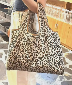 Grote Leopard Print Shopper Tas - Opvouwbare Handtas voor Dagelijks Gebruik
