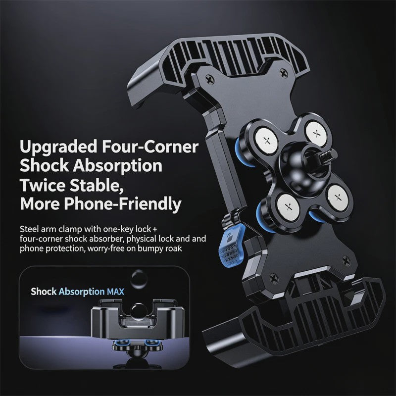 Schokvrije Telefoonhouder voor Fiets, Motor & Scooter - 360° Draaibaar (4.7-7 inch)