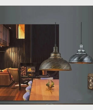Vintage Retro Hanglamp met E27 Fitting - Industriële Sfeer voor Keuken en Woonkamer