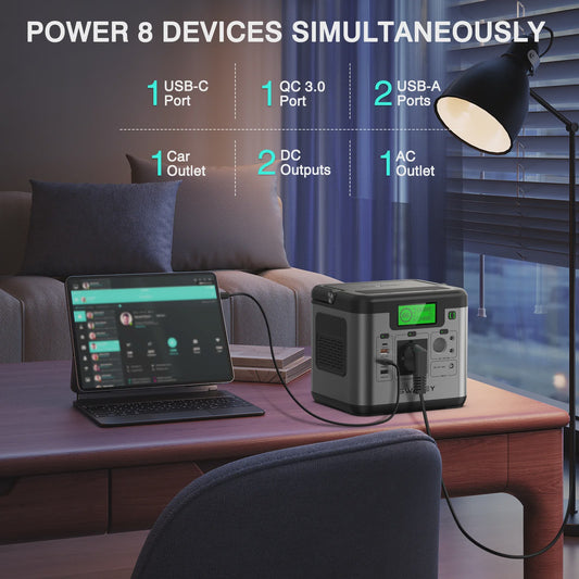 SWAREY S500 Pro Power Station 518Wh - Draagbare Energie met 100W Zonnepaneel