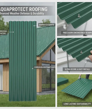 Dakplaten Groen Staal 12 Stuks - 100x36cm - Weerbestendig en Duurzaam