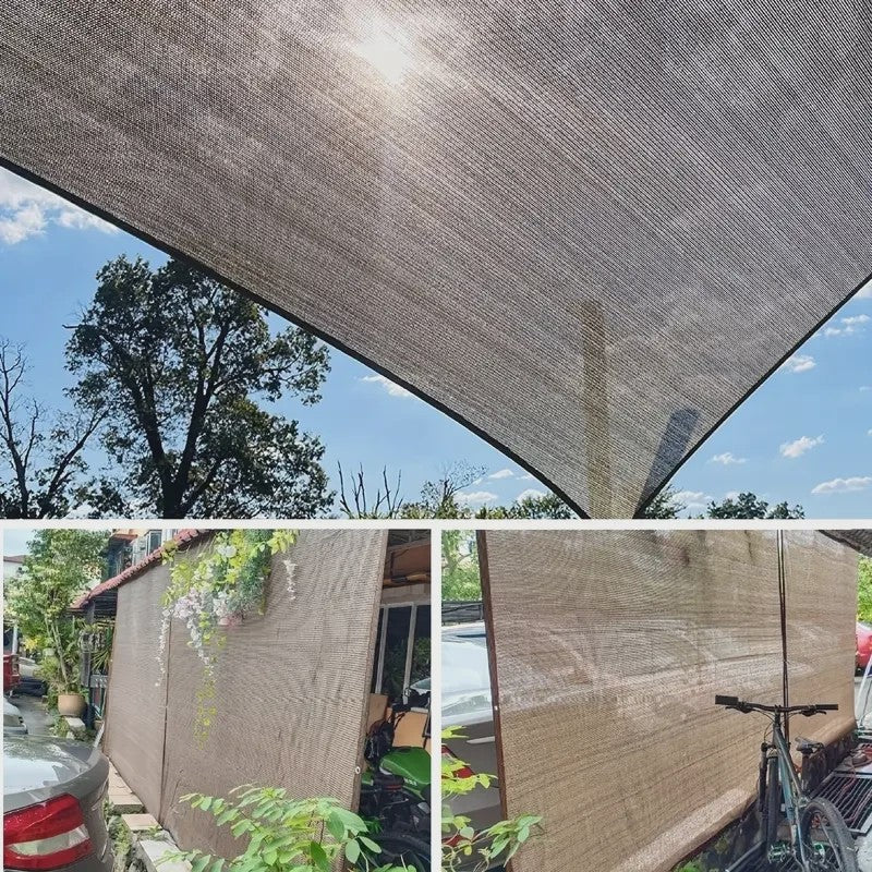 UV-Bestendige Schaduwdoek HDPE - Koffiebruin - Zonwering voor Tuin, Balkon & Auto