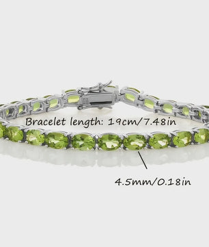 Peridot Tennisarmband Zilverkleurig - August Geboortesteen - Dames