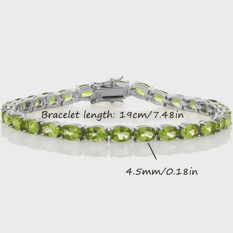 Peridot Tennisarmband Zilverkleurig - August Geboortesteen - Dames