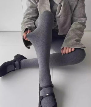 Dames Panty Hoge Taille Elastische Druk Tights - Autumn Gray - Body Shaping Leggings