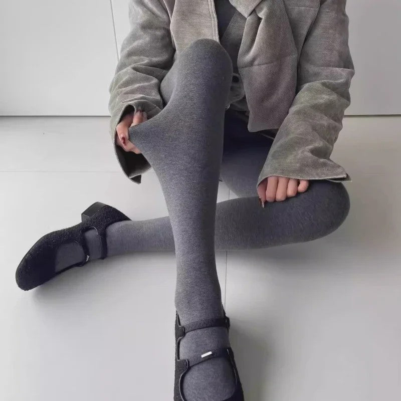Dames Panty Hoge Taille Elastische Druk Tights - Autumn Gray - Body Shaping Leggings
