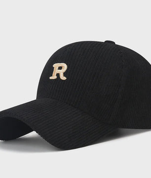 Corduroy Baseballpet met 3D Geborduurde 'R' - Stijlvolle Pet voor Herfst & Winter