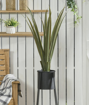 HOMCOM Kunstplant Agave 90 cm Hoog - Realistische Kunstplant voor Binnen en Buiten