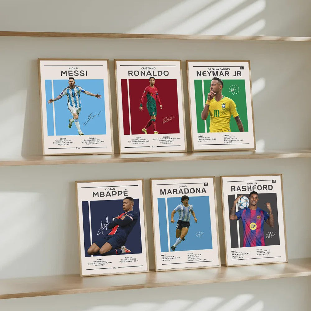 Iconische Maradona Handtekening Poster - Argentinië Voetbal Canvas Muurdecoratie