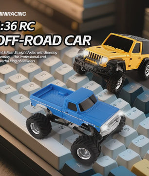 1:36 RC Crawler Off-Road Auto 4WD Elektrisch Afstandsbediening Voertuig met LED Verlichting - RTR