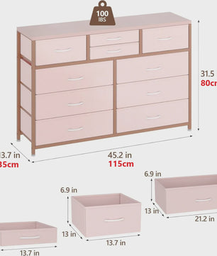 Ruime Ladekast met 10 Lades - Stijlvolle Opberger voor Slaapkamer en Hal