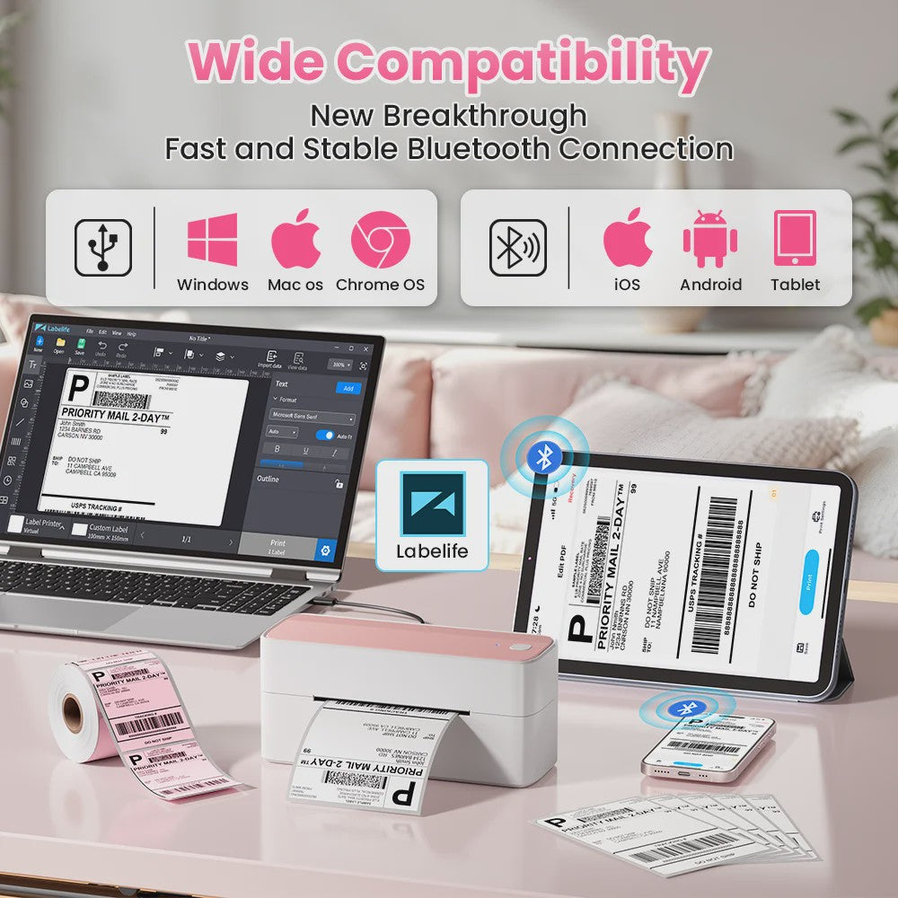 Phomemo PM-241BT Bluetooth Labelprinter - Draadloos Printen voor Verzending & Producten